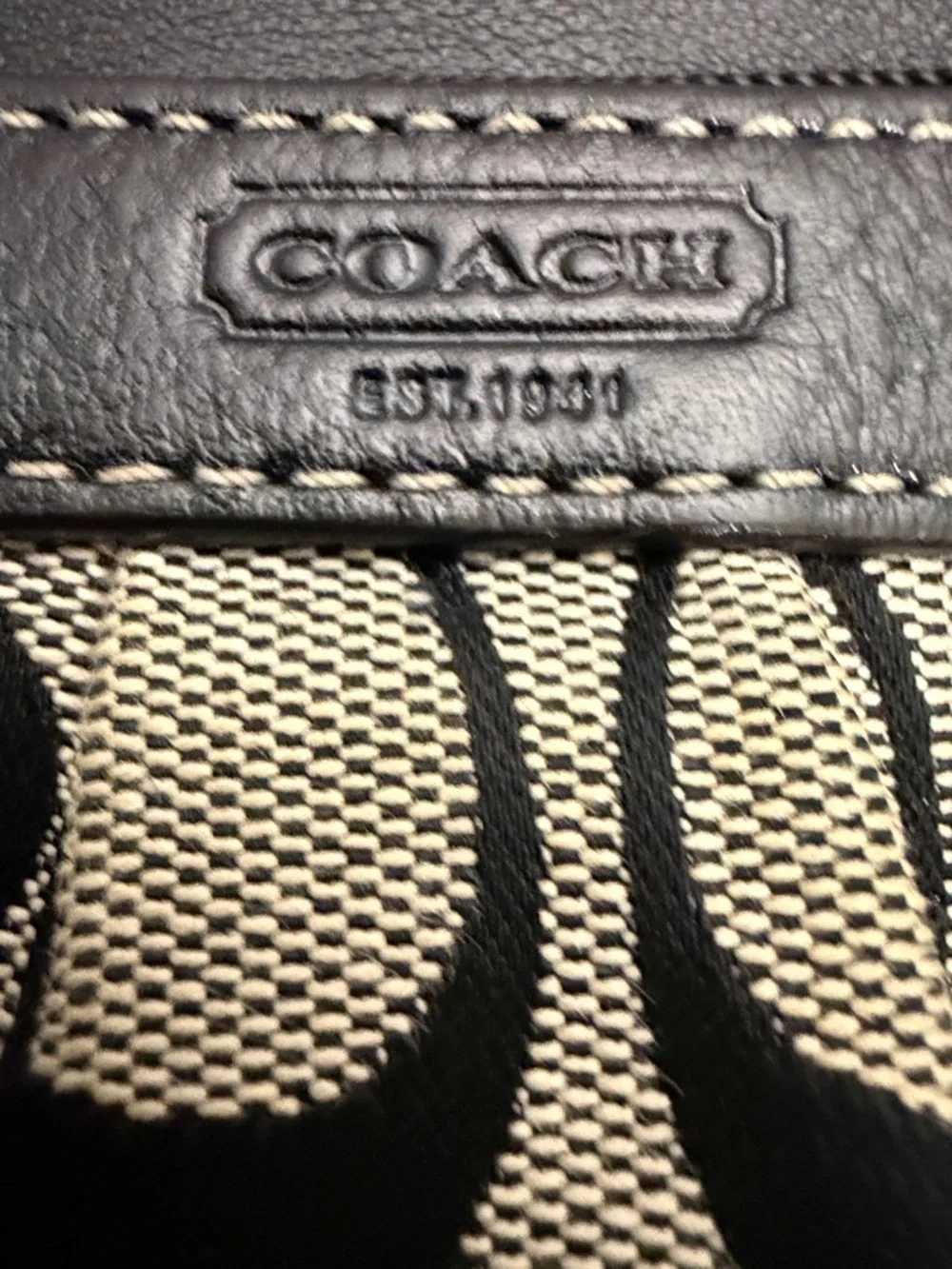 Coach Signature Canvas Wristlet Black Ivory Monogram Y2K - Picture 2 of 10